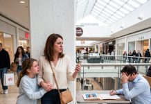 At the mall, my 11-year-old grabbed my hand. “Mom—quickly, behind that pillar!” she said, then whispered, “Don’t move.” I peeked out and FROZE IN HORROR. My mother-in-law was… Wait—WHAT? I stayed silent and took ACTION. By the next morning, they had gone pale.