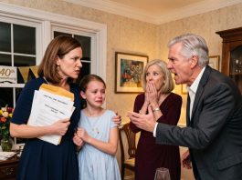 My parents kept calling my 12-year-old daughter “THE DUMB ONE” while celebrating her cousin. At their anniversary, they announced that her cousin would inherit EVERYTHING—the house and the $280,000 family trust fund. I didn’t cry. I stood up, smiled, and said my daughter was… My parents went pale.
