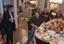 “Perfect timing—clean this up,” my brother mocked when I walked into the wreckage of Thanksgiving dinner, while my parents laughed behind him. I didn’t argue; I just reached into my bag and said, “Keep laughing.” Seconds later, the front door burst open and every smile disappeared.