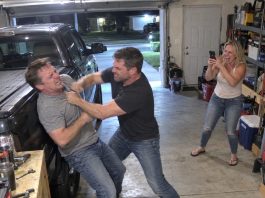 My wife’s boyfriend attacked me in my own garage while she watched and recorded the whole thing like it was entertainment. Barely able to move, I called my cousin—a man with a past neither of them knew about—and by sunrise, they were the ones begging for mercy.