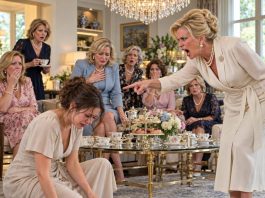 My mother-in-law mocked me in front of every guest over one broken teapot and snapped, “Maybe my son should divorce you before you ruin anything else.” I stood up, looked her straight in the eye, and said, “Then you’d better hear what your son told me last night.”