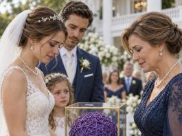 My 10-year-old daughter was my Maid of Honor. I had poured weeks of love and patience into crocheting a delicate lilac dress just for her, stitch by stitch, imagining how she would shine beside me on my wedding day. But my future mother-in-law had been distant, cold, her disapproval hanging in the air like a storm. The day before the ceremony, Emily’s scream tore through the house. I ran to her room—and froze. On the floor lay not a dress, but a ruin. Every stitch had been unraveled, every loop undone, leaving only a chaotic heap of lilac yarn. My heart shattered..