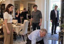 My father-in-law deliberately dumped food onto the floor and barked, “Clean it up. A real wife knows her place.” I smiled and said, “Keep that attitude.” Ten minutes later, he saw who had just walked into the room—and went completely pale.
