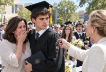 After I sacrificed 19 years raising my sister’s son, she returned on his graduation day with the keys to a Porsche, expecting one expensive gift to erase nearly two decades of absence. She smiled and announced, “Only my true heir deserves something this special,” while barely acknowledging me. But when my son finally responded, the entire celebration fell silent.
