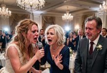 At my daughter’s wedding, my ex-wife grabbed the mic and accused me of abandoning her for 15 years—then my daughter exposed the bank statements her mother had hidden in the closet.