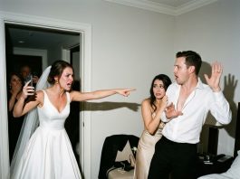 On our wedding night, my husband secretly slipped into another hotel room to sleep with my bridesmaid. Instead of confronting them, I texted both families the room number: “There’s a special surprise gift inside! Come livestream the door opening!” Everyone rushed to the room, excited to see what was waiting. But the moment they opened the door, they screamed in absolute shock…