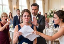 “She’s just a gate guard. who would ever marry her?” my sister sneered at her wedding. “she’s always been this family’s biggest disappointment,” my mother added. the whole room burst into laughter. then the groom’s father stood up and said: “actually… she’s…” my mother went pale. my sister stood completely motionless.