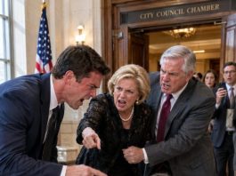 David shoved his wife so violently that her leg snapped beneath her. As Sarah screamed on the floor, his mother coldly ordered her to claim she’d slipped. But their three-year-old daughter saw everything and ran straight into a city council meeting to tell her grandfather.
