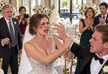 Two seconds later, the groom hit the floor. Everyone froze…! At my wedding, he broke my nose because my father’s car wasn’t expensive enough. Guests clapped: “Finally, teach her a lesson!” They didn’t know I’m an 11-year Muay Thai champion.