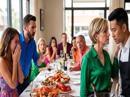 At my son-in-law’s family dinner, they ordered $4,000 worth of Wagyu, seafood, and vintage wine before putting me on the spot: “You’re treating us all, right, Mom?” I walked to the waiter and whispered three words that turned the feast into their absolute nightmare.