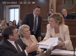 At our divorce hearing, my mother-in-law laughed as her son claimed his business was nearly bankrupt. She thought their hidden money was safe. Then I presented bank records showing $270,000 transferred into her account. The judge demanded an explanation, and she suddenly stopped smiling.