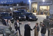 My brother blocked our workshop with luxury cars and called my wife’s truck scrap. He demanded our land to cover his debts. Then a billionaire arrived, walked past him, and shook her hand.