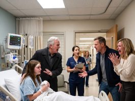 At fourteen, my stepmother blamed me for something I hadn’t done, and my father believed her without even asking for my side. He abandoned me at the hospital with one final warning: “Don’t ever come back.” Two hours later, the hospital called him back—and the moment a nurse saw who was sitting beside my bed, her hands began to shake.