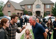 My father broke my daughter’s arm and kicked us out over my sister’s wicked lie. They thought they got away with it—until my husband secretly recorded the truth. Exactly 24 hours later, 15 police cars pulled up to their house… and their faces turned completely pale.