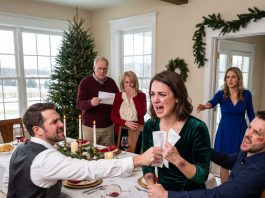 “When do we start arranging your wedding?” my father asked during Christmas Eve dinner. I answered that the ceremony was already over and the invitations had been sent months ago. Mom swore the mail never reached them. So I produced two signed delivery receipts. Both bore my brother’s name, and suddenly nobody even wanted to speak.