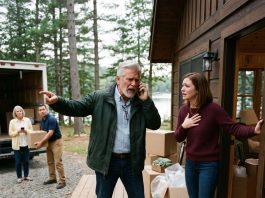 I renovated my late father’s lake cabin in total silence. Then my neighbor texted: “There’s a moving truck outside.” I drove straight there and found my daughter moving in without a word. That’s when I called the police.