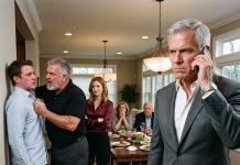 During a family dinner, my son’s father-in-law shoved him into the wall and hit him. His wife crossed her arms and said, “Thank you, Dad. Maybe this will teach him to listen!” My blood ran cold. I stepped away and made a single call. They had no idea who they were dealing with!