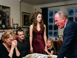 A glass of water spilled at the Christmas dinner table prompted a heartless father to cast his wife and daughter out into the freezing cold—but he never imagined that a single phone call from his daughter would instantly cut off the secret payments he had been making for four years, leaving the entire family destitute and exposing a sordid scheme of extortion and corporate espionage orchestrated by his own son.