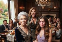 Seventeen family members sat in stunned silence as Mom announced, “One daughter married a surgeon. The other cleans toilets.” Emboldened, Dad slid a $50 bill right into my plate, taunting, “Here. Go mop something.” I didn’t flinch once. Grandma rose from her seat, turned her fierce gaze upon Mom, and challenged her: “Tell them where your daughter actually works…”