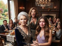 Seventeen family members sat in stunned silence as Mom announced, “One daughter married a surgeon. The other cleans toilets.” Emboldened, Dad slid a $50 bill right into my plate, taunting, “Here. Go mop something.” I didn’t flinch once. Grandma rose from her seat, turned her fierce gaze upon Mom, and challenged her: “Tell them where your daughter actually works…”