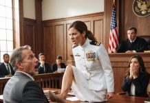 At 10:00 AM in Courtroom 4B, my father smirked and whispered, ‘Give up, you’re a disgrace in that uniform,’ slamming a forged $31,000,000 trust waiver on the bench. He thought stealing my inheritance was a flawless checkmate. But when I revealed the notary on his fake document died in my arms 7 years ago, the room froze. He wanted to ruin my life, but I was about to entirely dismantle his.