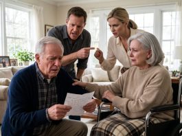 “My wife vanished on our 45th anniversary, only for our son to roll her back home in a wheelchair two days later. She wouldn’t speak, just clutched my arm in terror while my daughter-in-law warned, ‘Don’t believe a word she says.’ But that night, a secret note slipped from her clothes: ‘Don’t let them know you’ve read this.’ What it revealed made my blood run cold.”
