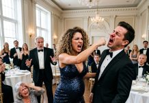“On Christmas Eve, as my father-in-law hurled a crystal glass at my mother-in-law’s head, I lunged forward to assist her. My husband instantly grabbed my hair and growled, “”Don’t interfere with our traditions.”” I didn’t flinch. Grabbing him by the face, I broke his nose with a vicious twist before calmly escorting his bleeding mother to the ER. “”They paid in blood,”” I muttered coldly… but the public scandal I ignited mere days later was far worse.”