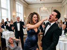 “On Christmas Eve, as my father-in-law hurled a crystal glass at my mother-in-law’s head, I lunged forward to assist her. My husband instantly grabbed my hair and growled, “”Don’t interfere with our traditions.”” I didn’t flinch. Grabbing him by the face, I broke his nose with a vicious twist before calmly escorting his bleeding mother to the ER. “”They paid in blood,”” I muttered coldly… but the public scandal I ignited mere days later was far worse.”