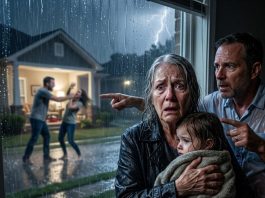 One stormy night, my neighbor knocked on my door and told me to carry my granddaughter to his house at 10 p.m. When I asked why, he only said to trust him. At 10, I carried her through the rain, and when he led me to his upstairs window, what I saw across the street left me speechless.