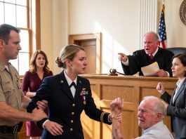 The courtroom fell silent when the judge demanded I remove my Navy Cross. My sister-in-law smirked. I stayed quiet, but my next move made him turn pale and cost him his career.