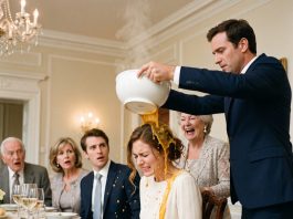 At family dinner, hot soup streamed down my face. My husband had poured it on my head while his mother laughed. “Leave within 10 minutes,” he said. I wiped my face, retrieved papers from my bag, and laid them on the table. “You’re right,” I replied. 10 minutes later…