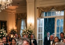 At my daughter’s $30,000 wedding, my in-law mocked me in front of 300 guests: “Did someone help him get dressed? He looks like a beggar.” She laughed. 2 hours later, her husband pulled her aside, whispered in her ear, and her smile vanished.