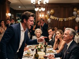 At Grandma’s 85th birthday, Dad gave my brother the lake house and my sister the downtown condo. To me, he offered a storage unit of “old junk” while everyone laughed. Then Grandma whispered three words that exposed a 40-year lie.