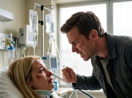 My husband punched me in my hospital bed right after I survived a crash. What he whispered in my ear next completely shattered my world.