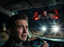 At 2:17 AM on a deserted highway, I received a call from my best friend who died 11 years ago. He whispered a single warning: “Don’t stop at Mile 47.” Then I looked in my mirror…
