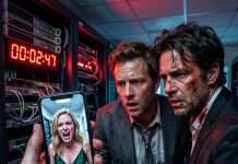 Inside the server room, a countdown timer on a phone screen showed exactly fifteen minutes alongside an image of my daughter—bound and held at gunpoint—forcing me to delete all financial records regarding the billionaire kingpin’s money-laundering scheme involving hundreds of millions of dollars; yet, when a mysterious figure entered wielding a blood-stained gun, the horrifying truth behind it all began to surface.