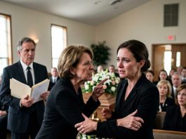 At my husband’s funeral, my mother-in-law forced me out of the front row, even though I was his widow. Then she boldly announced that his company was returning to his blood family. I stayed silent until the executor opened a secret buyout file right in the middle of the service. What happened next left everyone stunned. Before the final hymn even began, the $180,000 deposit had been frozen…