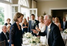 At my son’s wedding, which I paid for entirely, his new wife introduced me to her wealthy family as the little nobody her husband had to drag along. They all laughed… until her father recognized me and went pale. Wait… aren’t you my new managing partner?!