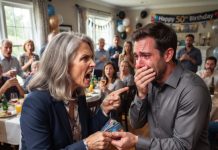 At my son’s 35th birthday, he held up my gift, laughed, and said, “What a ridiculous gift, Mom… You’ve always been useless,” before throwing it at me. I took back his car keys, every credit card, and said, “Now we’ll see who’s useless.”