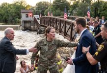 My Father-In-Law Called My Guard Service A Joke While The Whole Family Laughed. Hours Later, A Pedestrian Bridge Failed, Three People Were Injured, And The Bride Vanished Into The River. They Begged Me For Every Urgent Rescue Order. One Rescue Officer Suddenly Stared At Me. “You Were With Task Force Granite? You’re Switchback?” His Radio Crackled: “Lieutenant Colonel Mercer—Identity Confirmed.”