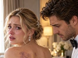 The scars appeared when my wife turned on our wedding night. For years, she had hidden what her stepfather did. After she whispered his name, I made one call. By dawn, his money was frozen, police had her recording, and the quiet groom he mocked was no longer a mystery.