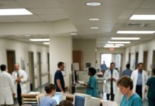 A barefoot woman reached the empty nurses’ station and whispered, “My husband is turning blue.”
