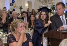 “Thank you for raising the daughter of the woman I love,” my husband announced at our daughter’s graduation. After 18 years of motherhood, I sat frozen as the room went silent. I couldn’t believe what he’d just revealed. But before I could respond, my daughter stood up and reached for the microphone…