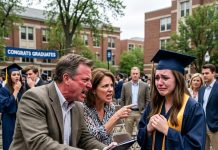 At my own graduation, my father crushed my hard-earned award in front of everyone and sneered, “You’re a failure!” The entire crowd burst into laughter while I stood there crying silently. Then my mother screamed, “You ungrateful girl! You’re nothing compared to your sister! We’re done wasting money on you! Get out!” They thought they could humiliate me and walk away without consequences. But just a few hours later, when the truth finally came out, they were on their knees begging me for…