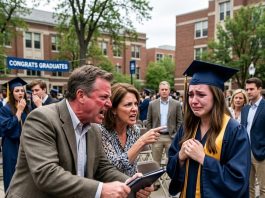 At my own graduation, my father crushed my hard-earned award in front of everyone and sneered, “You’re a failure!” The entire crowd burst into laughter while I stood there crying silently. Then my mother screamed, “You ungrateful girl! You’re nothing compared to your sister! We’re done wasting money on you! Get out!” They thought they could humiliate me and walk away without consequences. But just a few hours later, when the truth finally came out, they were on their knees begging me for…