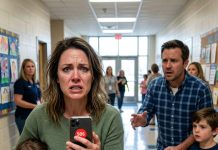 The school called to say my daughter was hurt and bleeding from her head. I rushed in and found my husband already there, holding a boy who looked exactly like him. Piper sobbed, I don’t need Daddy. I pressed the red button…