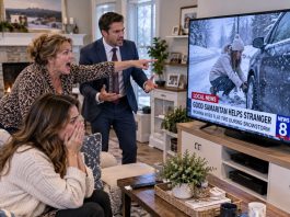 I stopped in a snowstorm to fix a stranger’s flat tire, refused to give my name, and 8 days later my mom screamed at me to turn on the TV, and my ex-husband wanted half.