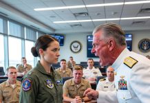 “My father-in-law mocked me in front of the entire briefing room, asking if my call sign was ‘Princess Pilot.’ The laughter was deafening—until I looked the Admiral dead in the eye and said: ‘It’s Valkyrie 77.’ Silence.”