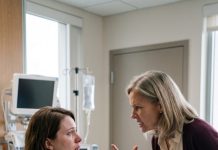 “Transfer it first,” my mother said while I begged her to get a nurse.