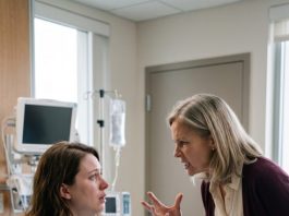 “Transfer it first,” my mother said while I begged her to get a nurse.